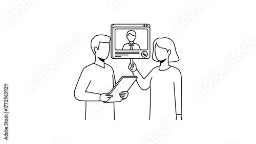 Two people are having a video conference