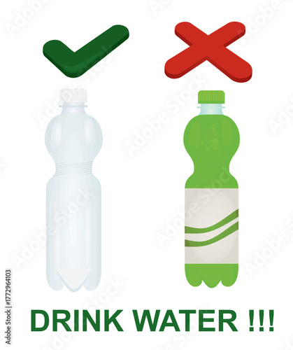Water or cola drink. vector	

