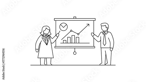 Business presentation with graph