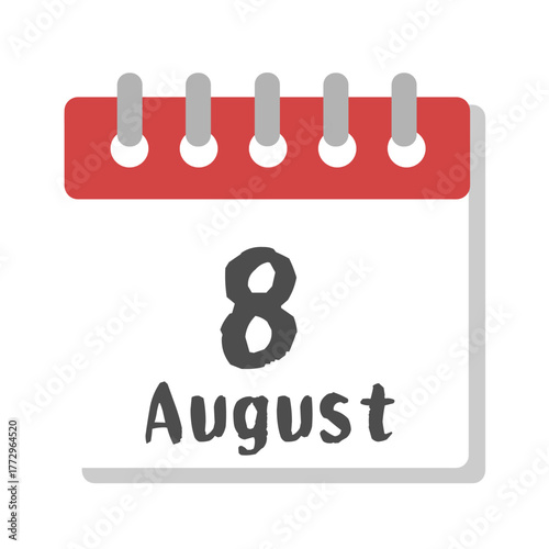 8月　カレンダー　イラスト