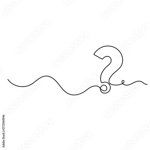 Question mark icon   continuous one line drawing of outline vector illustration 