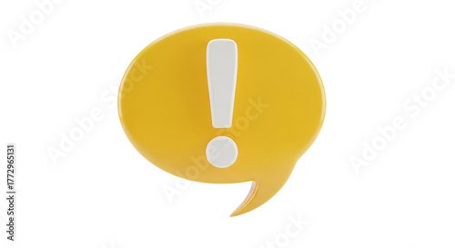 Warning Exclamation Mark Yellow Speech Bubble Attention Caution Alert Symbol Message Information Danger Sign