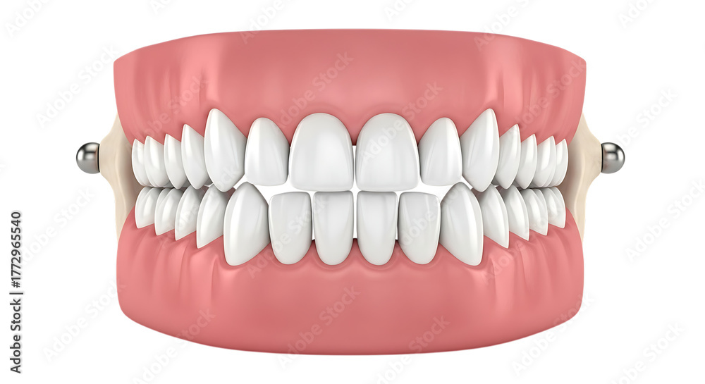 Obraz premium Dental model isolated on transparent background displaying teeth and gums anatomy