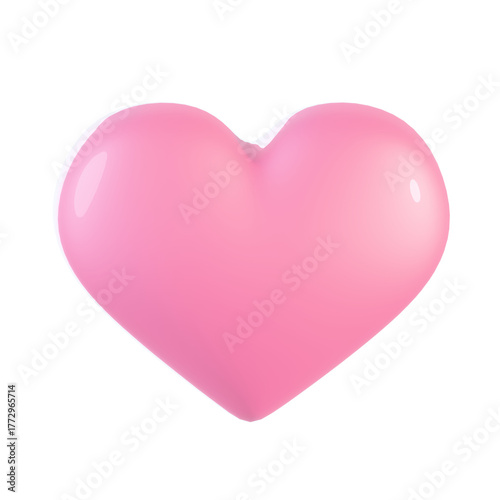 Cute 3D Pink Heart Icon
