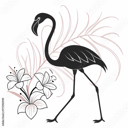 vector illustration of a flamingo