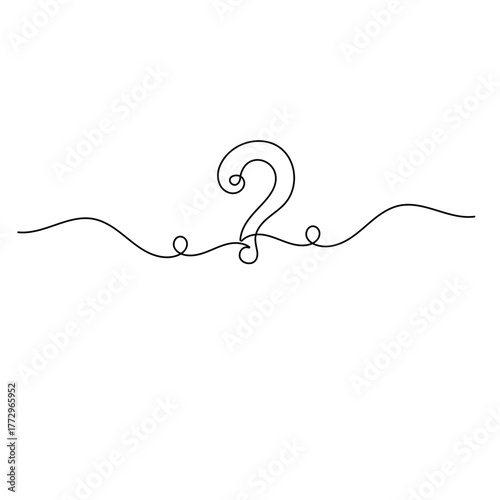 Question mark icon   continuous one line drawing of outline vector illustration 