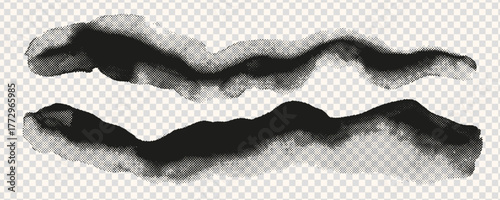 Noisy grainy textures set. Gradient distress overlay texture. Rough grunge background. Granulated abstract natural form. Halftone design.