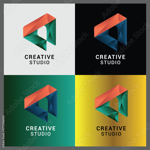Creative Studio Logo Design Colour GradentTemplate