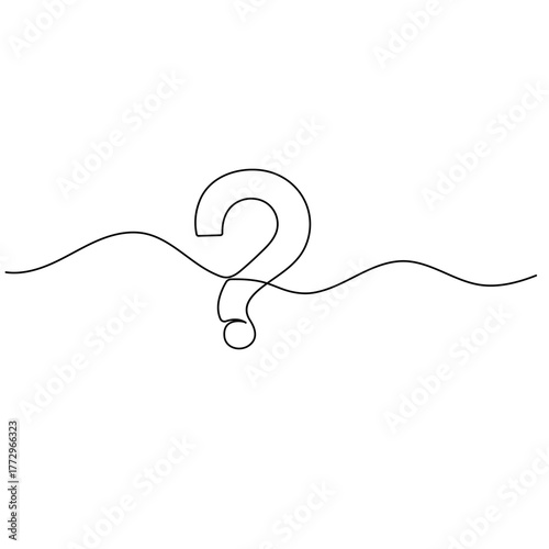 Question mark icon   continuous one line drawing of outline vector illustration 