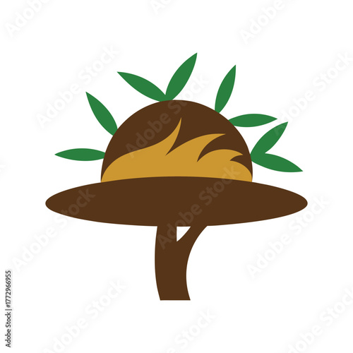 hat made of tree branches vector