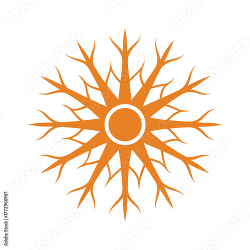 sun made of tree branches vector