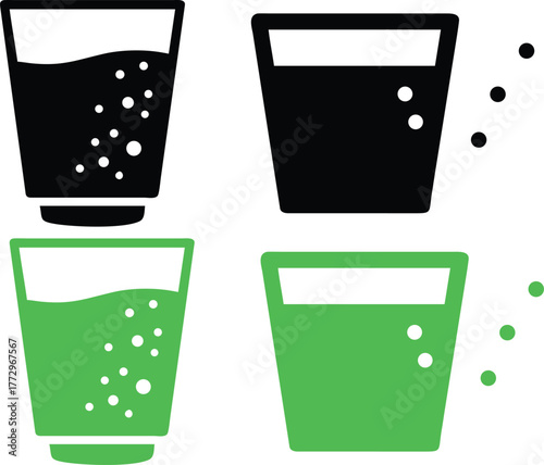 Disposable coffee cups and other paper cups, ready for recycling in a green container