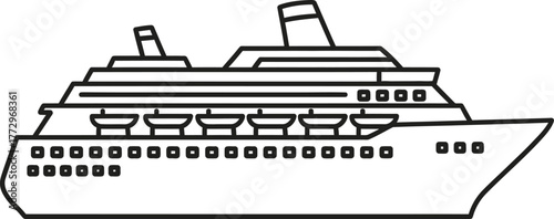 A cruise ship sailing the water, representing luxury travel, vacation, and the joy of exploring the sea