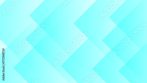 Modern Blue Abstract Geometric Background with Overlapping Chevron and Diagonal Polygon Shapes in Light Aqua and Cyan Tones. Clean Digital Aesthetics and Motion, Perfect for Technology Presentations