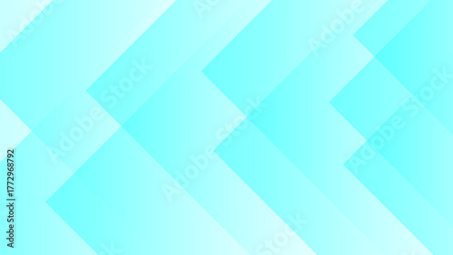 Modern Blue Abstract Geometric Background with Overlapping Chevron and Diagonal Polygon Shapes in Light Aqua and Cyan Tones. Clean Digital Aesthetics and Motion, Perfect for Technology Presentations