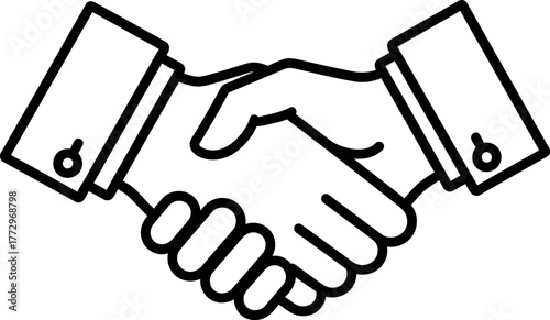 Vector Illustration of Handshake Icon, Business Partnership Agreement Symbol, Trust and Collaboration Concept