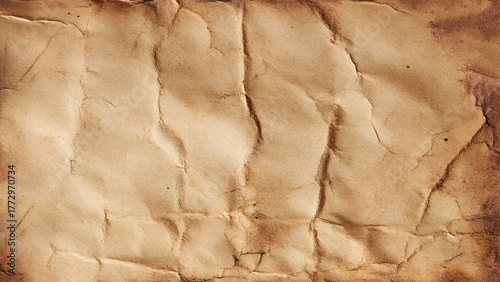 Old vintage paper sheets. Antique crumpled paper texture. 