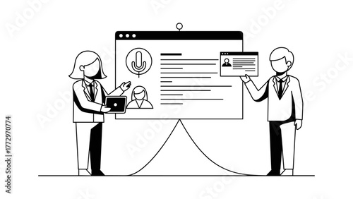 Business team having a video conference