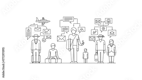 Business people with communication and travel concept