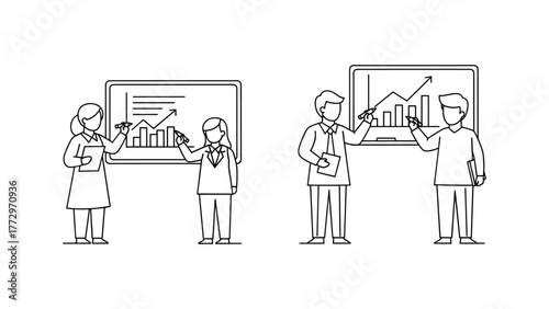 Business people presenting financial data