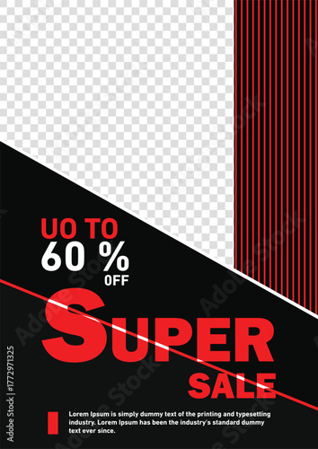 Super sale social media and a4 flyer vector template