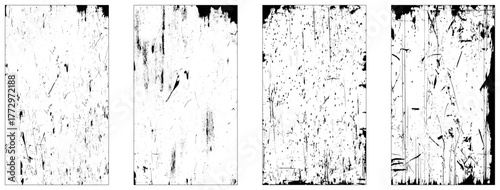 set or collection of four grunge dust and scratch wall texture.