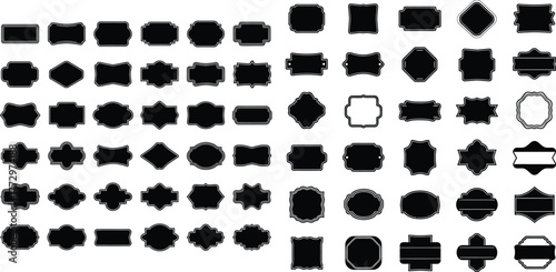 Vintage banner frame collection, label shapes set for logo templates and design