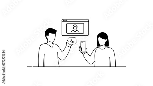 People using video call