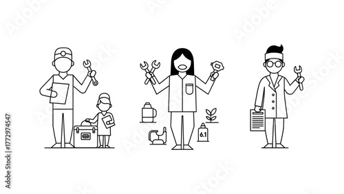 Diverse group of mechanics and engineers