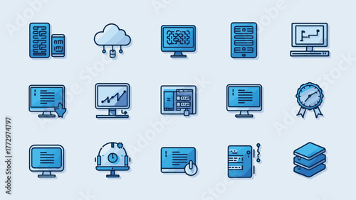 IT Infrastructure and System Management Vector Set