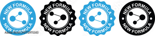 New Formula Product Label Design – Modern Badge for Updated, Improved, and Innovative Product Packaging