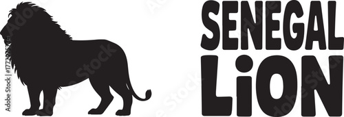 African Lion Senegal vector silhouette wild animal fauna graphic design icon illustration
