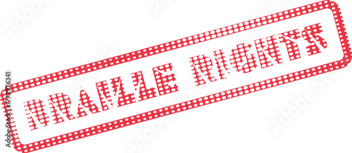 Red Braille Rights stamp emphasizing equal opportunities and legal protections for visually impaired individuals