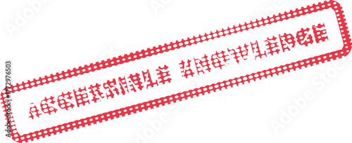 Red rectangular stamp featuring the dotted phrase Accessible Knowledge representing information availability and understanding