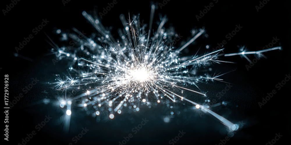 Obraz premium Abstract explosion of light particles creating dynamic visual energy and captivating atmosphere