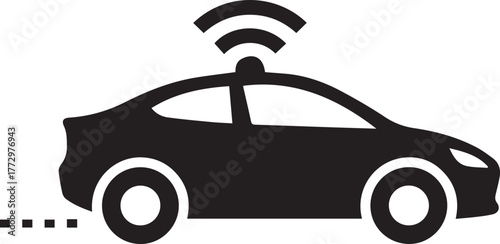 Autonomous Smart Car with Wireless Sensor Signal Icon
