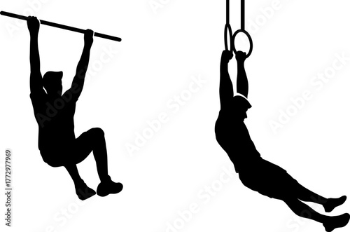 Athlete Dragging Heavy Weight Silhouette