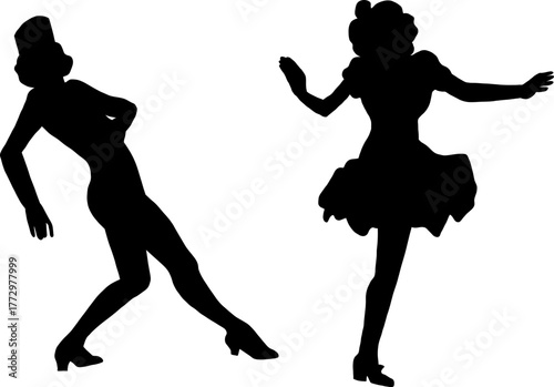 Little Girl Dancing Silhouette With Dress