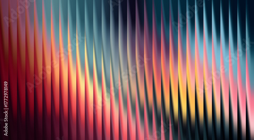 Abstract colorful striped pattern of light, creating a visual symphony of colors. The interplay of hues and lines generates a captivating and contemporary visual