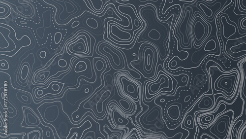 Premium Topographic Map with Smooth Abstract Curves on a Dark Canvas, Abstract Topographic Map Design with Artistic Flowing Contours for a Premium Look. Vector design.