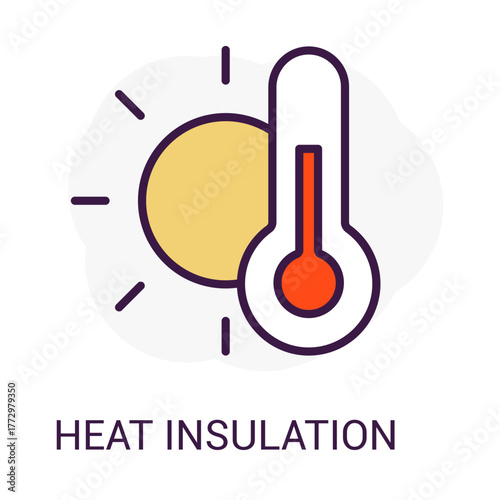 Heat Insulation Energy Saving Icon Vector Editable Stroke