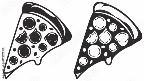 Delicious pizza slice illustration, perfect for food blogs and restaurant promotions, a tasty design