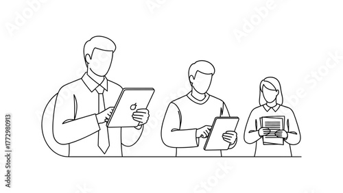 Business team using electronic devices