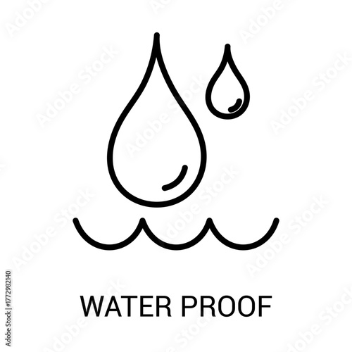 Water Resistant Surface Symbol Editable Stroke