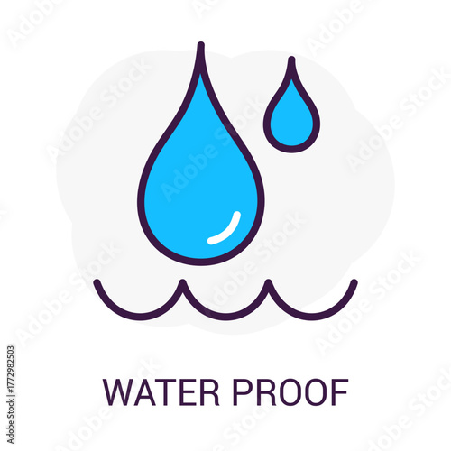 Waterproof Material Protection Icon Vector Editable Stroke