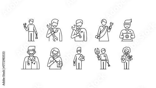 Set of various professions