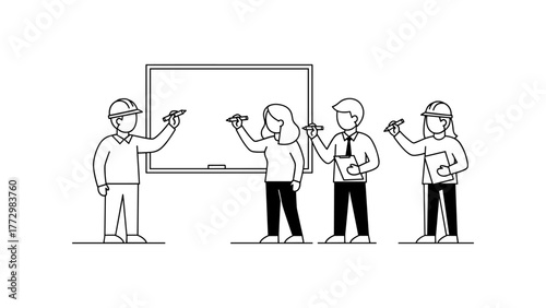 Team of engineers and architects working on a project