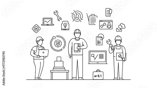 Team of engineers and architects working on a project