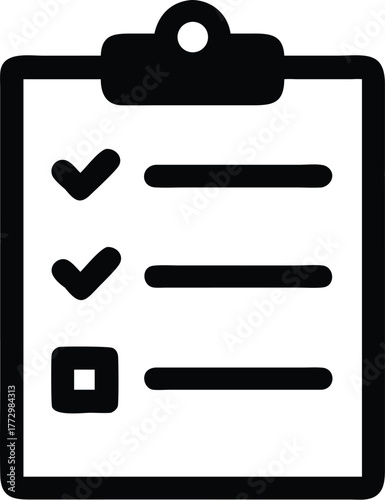 Clipboard with a checklist and checkmarks icon