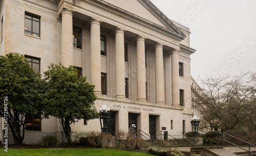 John A. Cherberg Public Lands Building Olympia Washington State Patrol exiting